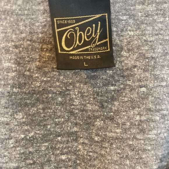 Obey Rasta Lion Tank Top Womens Large Heathered Gray Knot Back - Picture 3 of 4